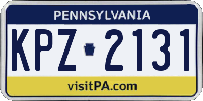 PA license plate KPZ2131