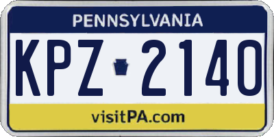 PA license plate KPZ2140