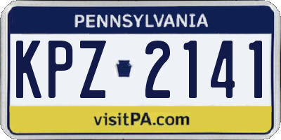 PA license plate KPZ2141