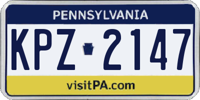 PA license plate KPZ2147