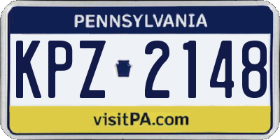 PA license plate KPZ2148