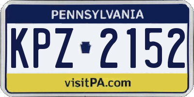PA license plate KPZ2152