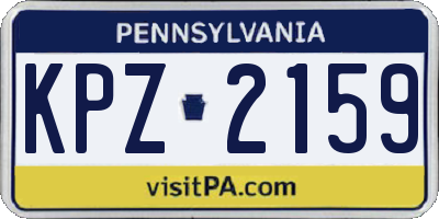 PA license plate KPZ2159