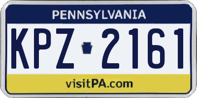 PA license plate KPZ2161