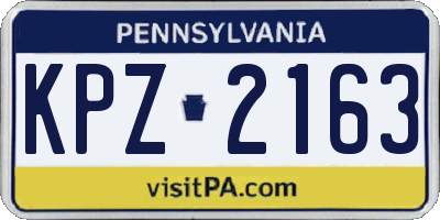PA license plate KPZ2163