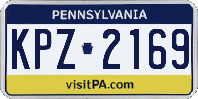 PA license plate KPZ2169