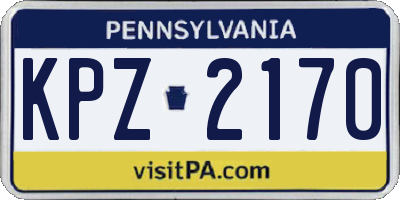PA license plate KPZ2170