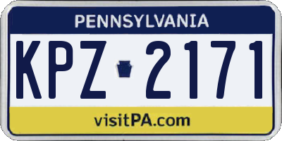 PA license plate KPZ2171