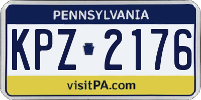 PA license plate KPZ2176