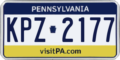 PA license plate KPZ2177