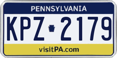 PA license plate KPZ2179