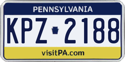 PA license plate KPZ2188