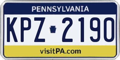 PA license plate KPZ2190