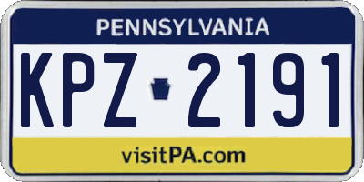 PA license plate KPZ2191