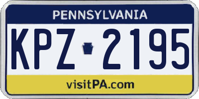 PA license plate KPZ2195