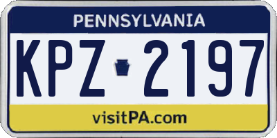 PA license plate KPZ2197