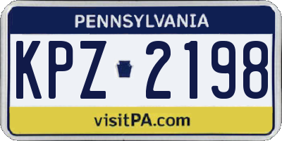 PA license plate KPZ2198