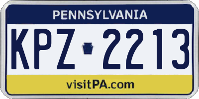 PA license plate KPZ2213