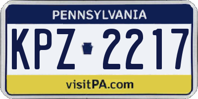 PA license plate KPZ2217