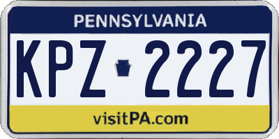 PA license plate KPZ2227