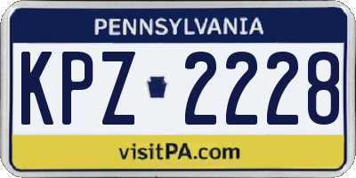 PA license plate KPZ2228