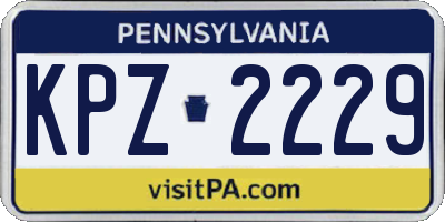 PA license plate KPZ2229