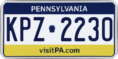 PA license plate KPZ2230