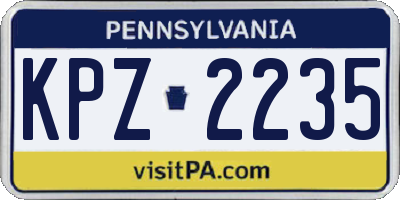 PA license plate KPZ2235