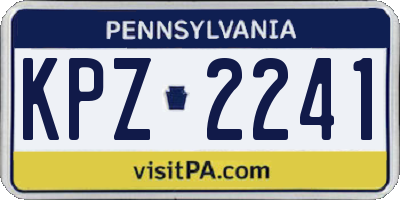PA license plate KPZ2241