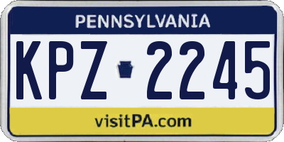 PA license plate KPZ2245