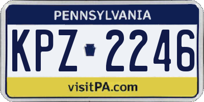 PA license plate KPZ2246