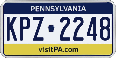 PA license plate KPZ2248