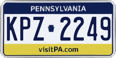 PA license plate KPZ2249