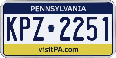 PA license plate KPZ2251