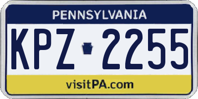 PA license plate KPZ2255