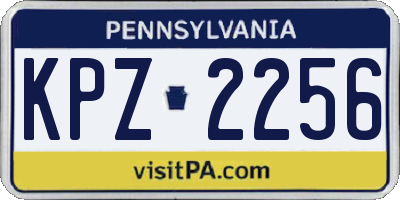 PA license plate KPZ2256