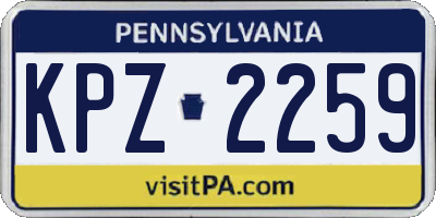 PA license plate KPZ2259