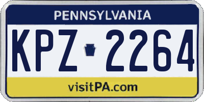 PA license plate KPZ2264