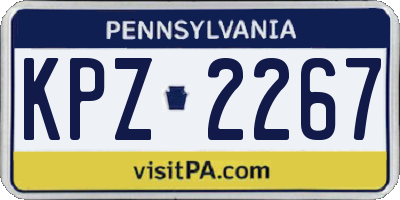 PA license plate KPZ2267