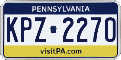 PA license plate KPZ2270