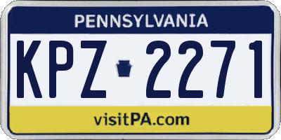 PA license plate KPZ2271