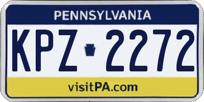 PA license plate KPZ2272