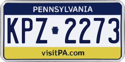 PA license plate KPZ2273