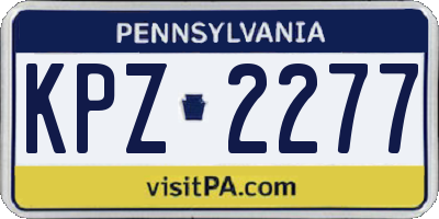 PA license plate KPZ2277