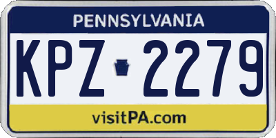 PA license plate KPZ2279