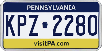 PA license plate KPZ2280