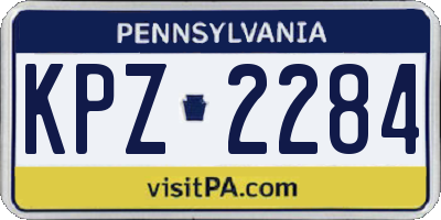PA license plate KPZ2284