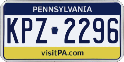 PA license plate KPZ2296