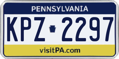 PA license plate KPZ2297