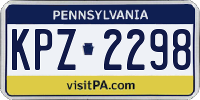 PA license plate KPZ2298